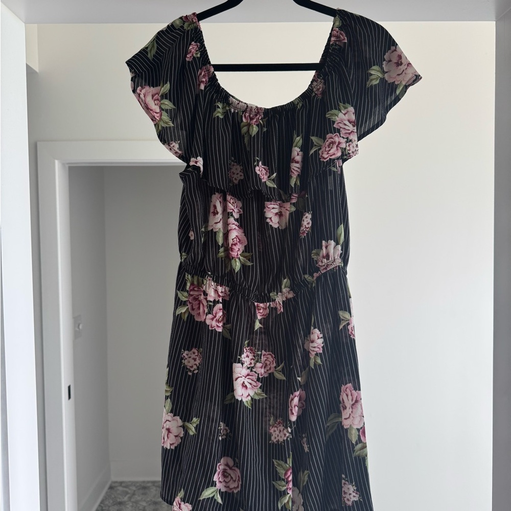 Emerald Pink Midi Romper with Flutter Sleeves